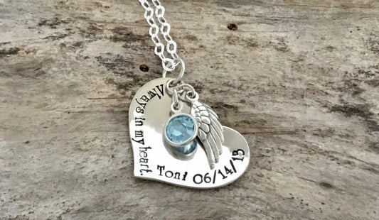 Sterling Sterling Silver Memorial Necklace - Gift for Someone Who Lost Loved One During Covid