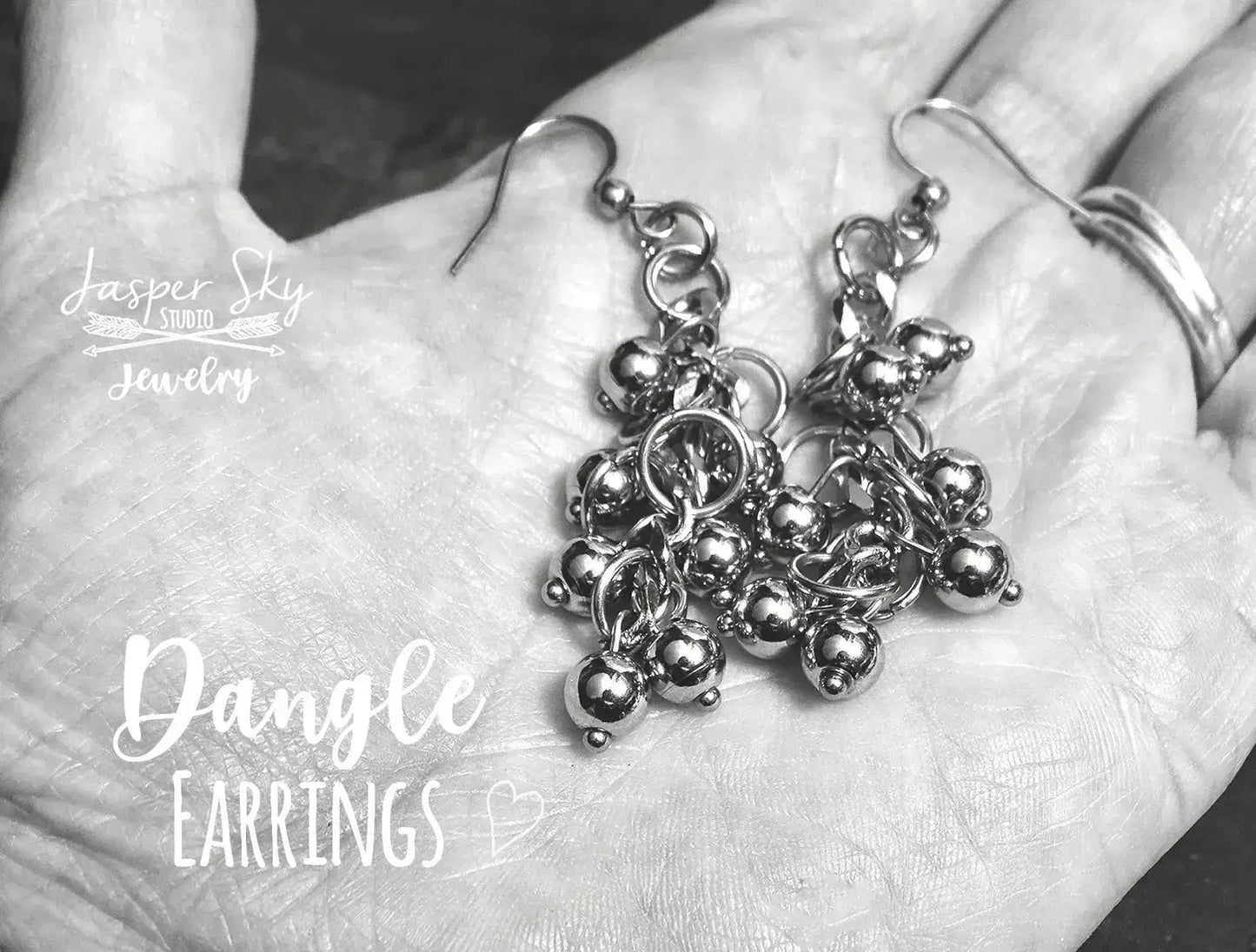 Silver dangle earrings