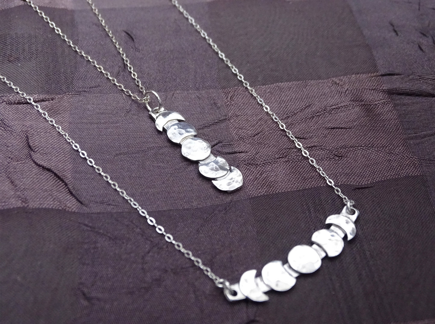 Moon Phase Necklace Sterling Silver