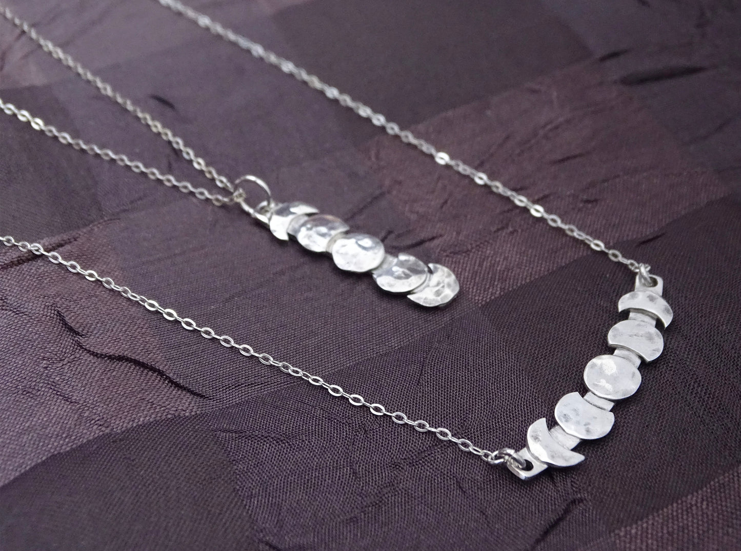 Moon Phase Necklace Sterling Silver