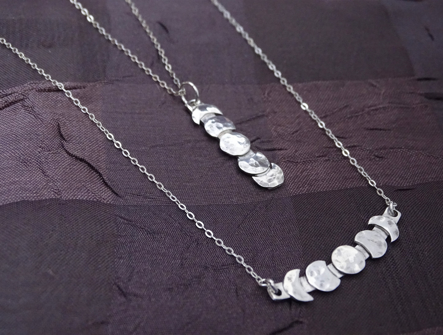 Moon Phase Necklace Sterling Silver