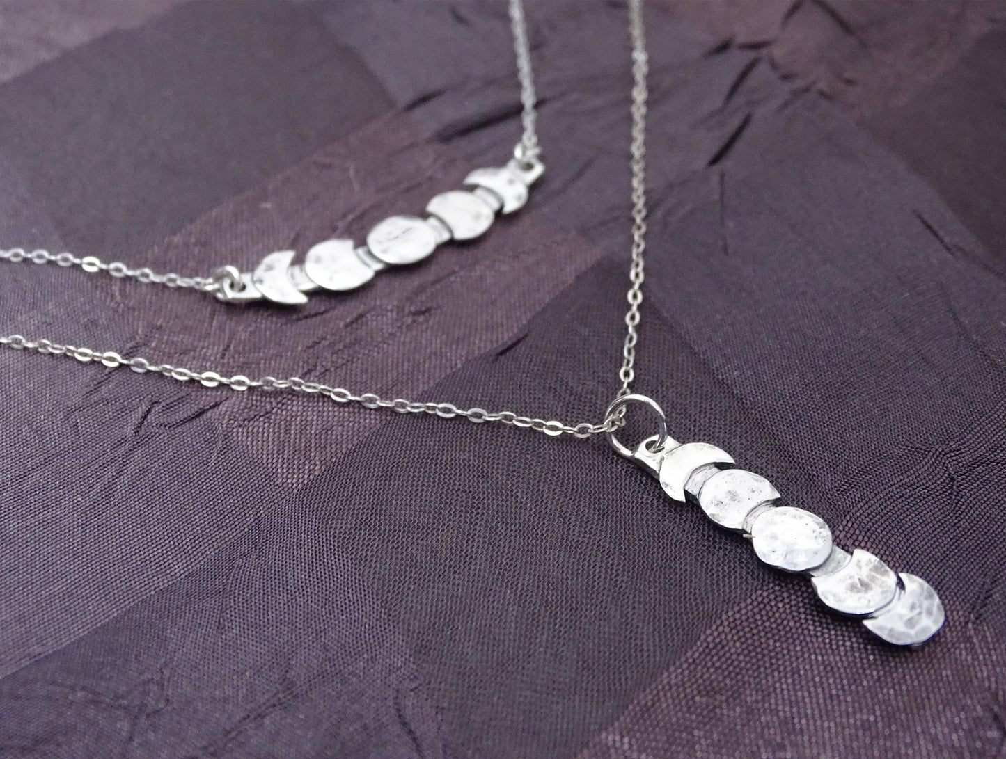 Moon Phase Necklace Sterling Silver