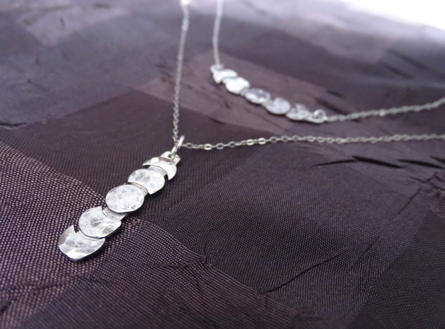 Moon Phase Necklace Sterling Silver