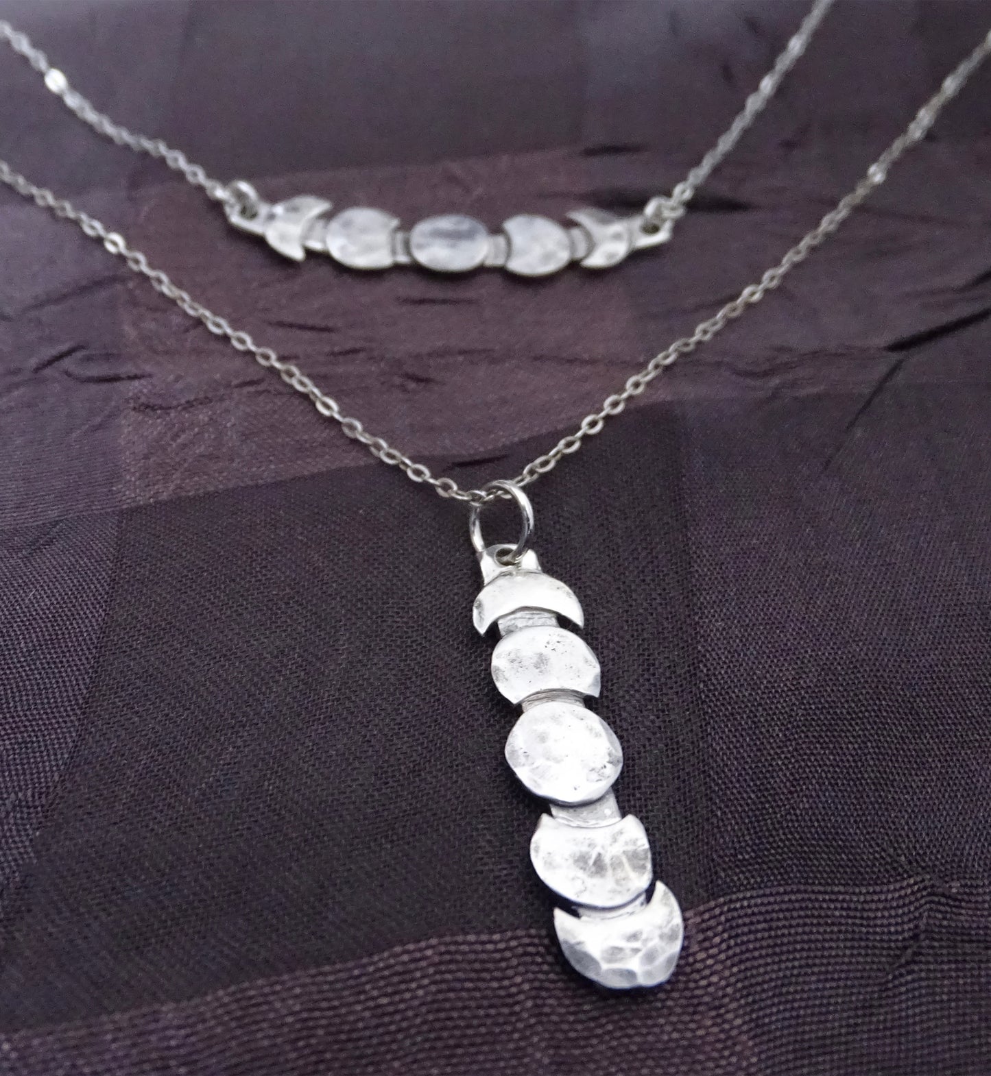 Moon Phase Necklace Sterling Silver