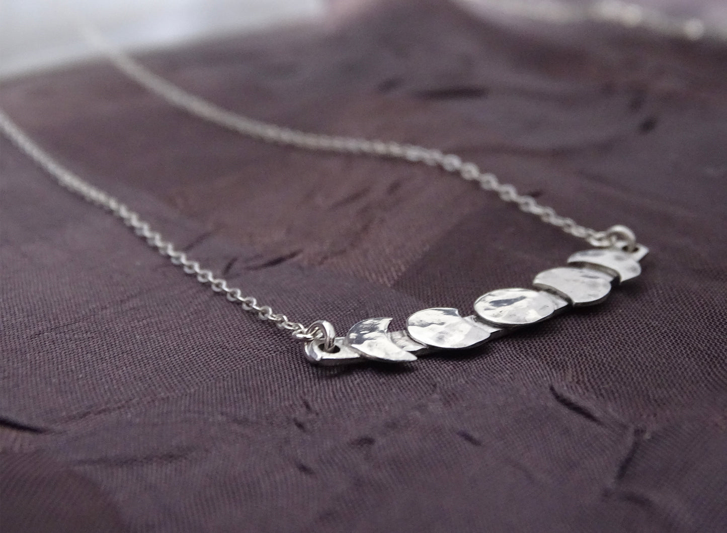 Moon Phase Necklace Sterling Silver