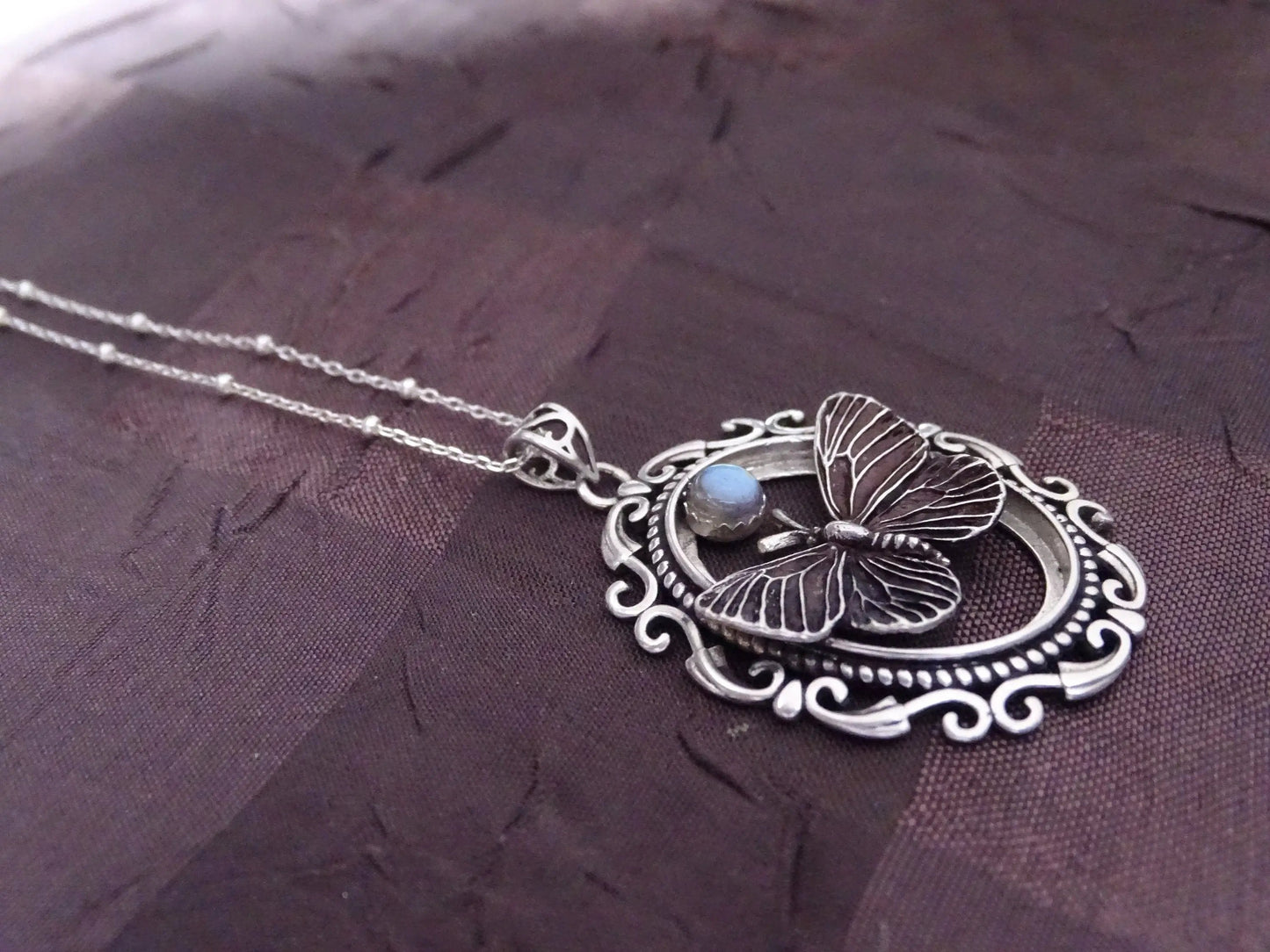 Sterling silver butterfly necklace