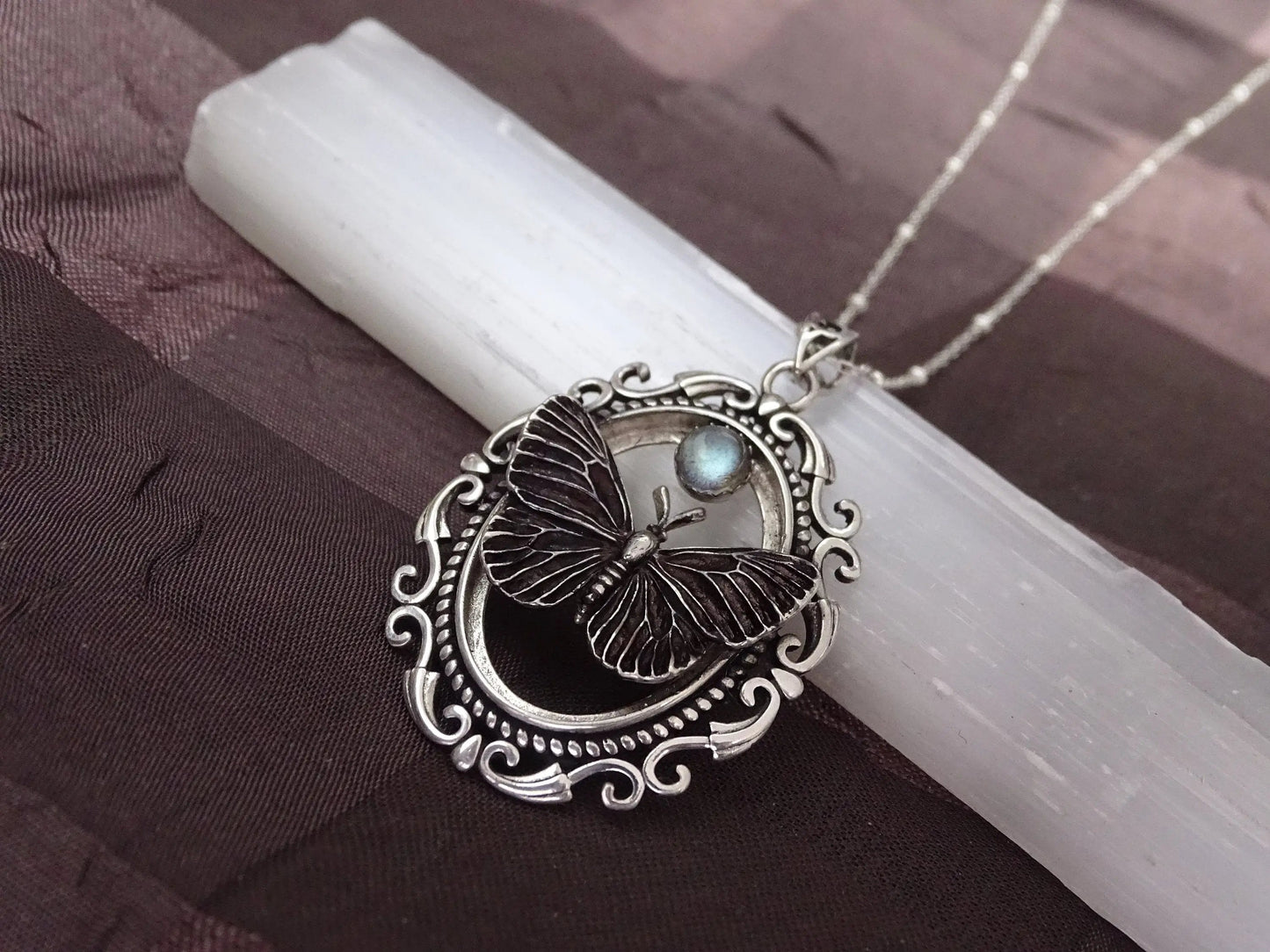 Sterling silver butterfly necklace