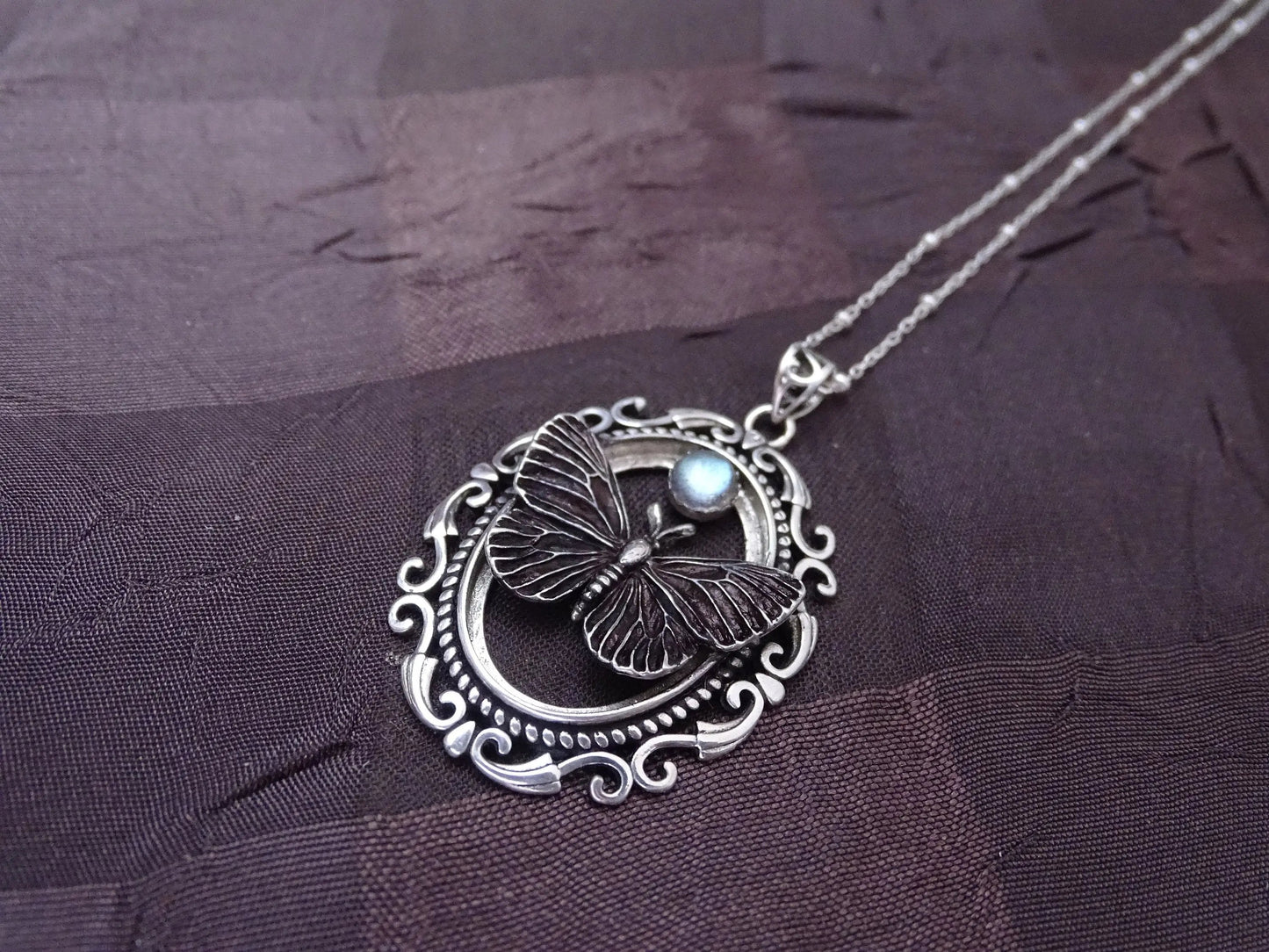 Sterling silver butterfly necklace