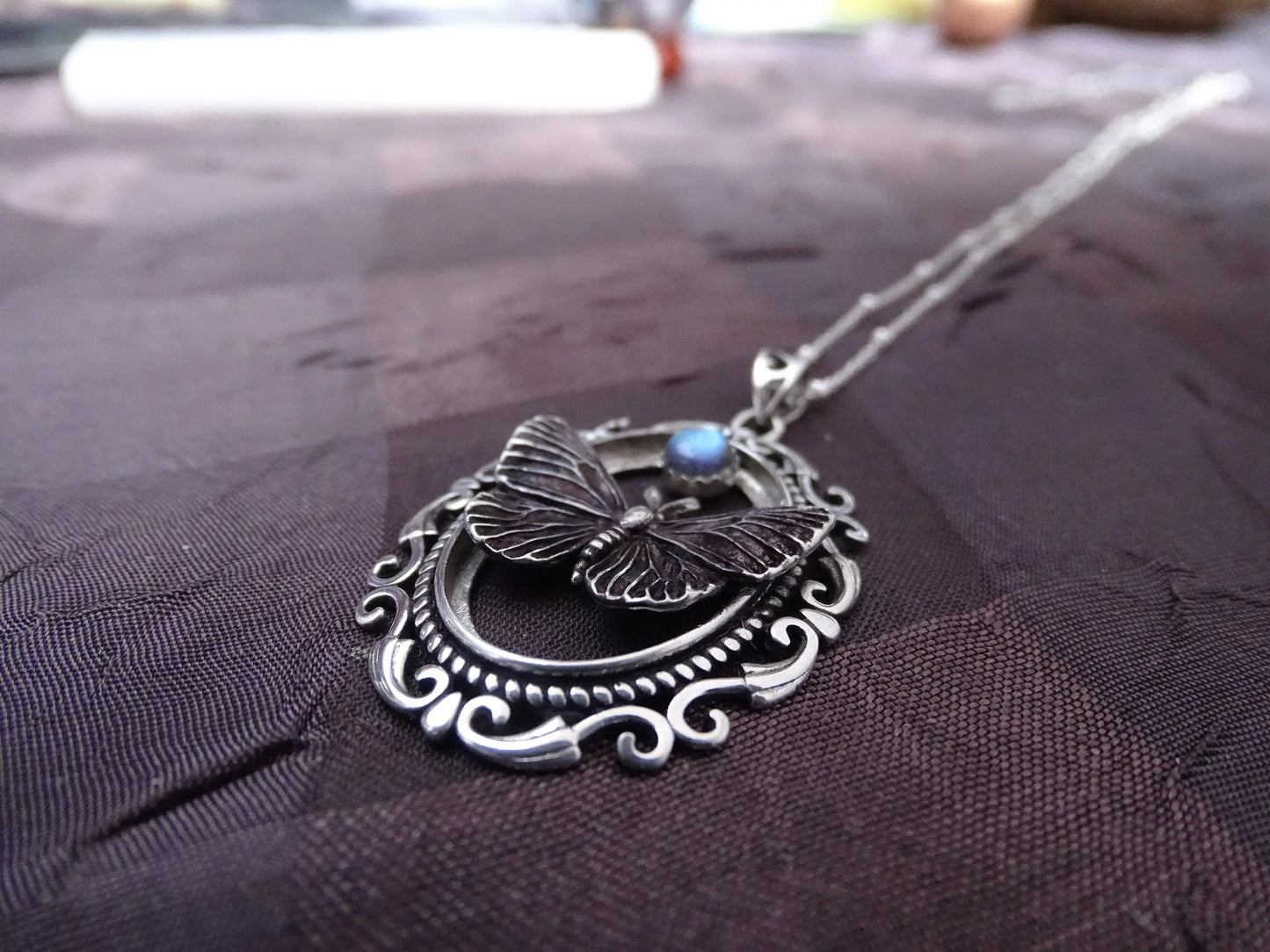 Sterling silver butterfly necklace