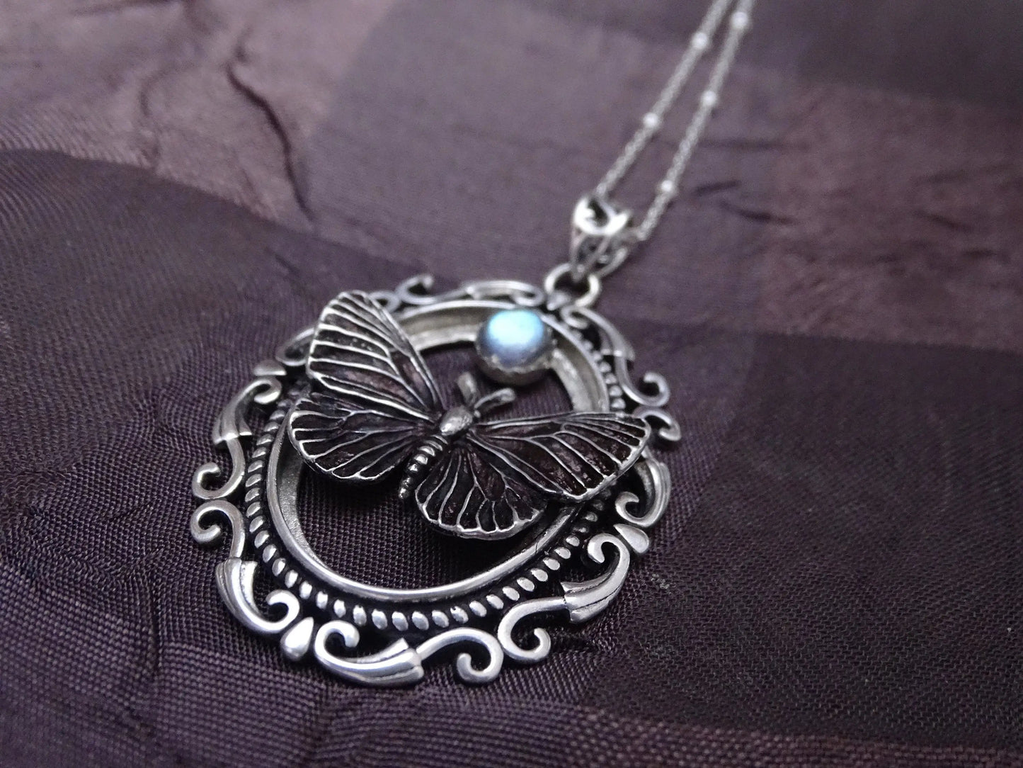 Sterling silver butterfly necklace