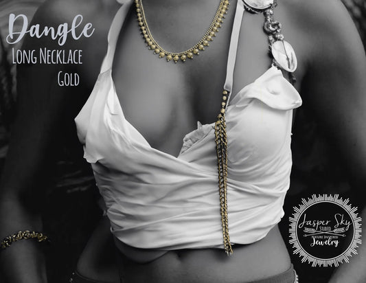 Gold Dangle Long Necklace