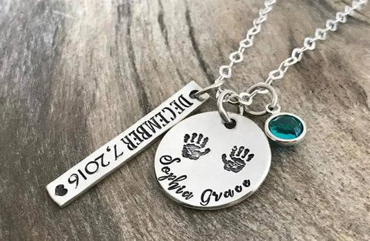 Child Name Handprint Necklace