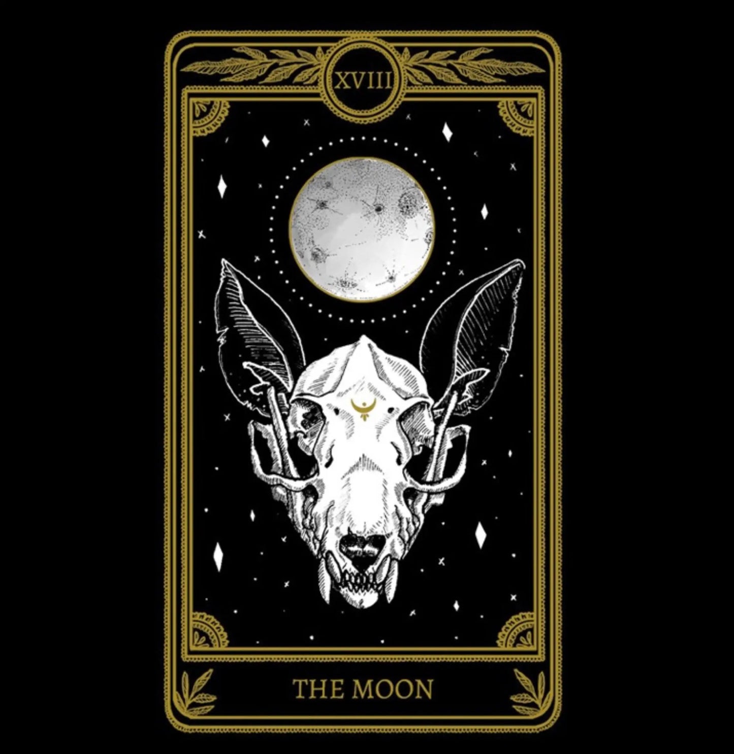 the moon tarot card necklace pendant - silver tarot