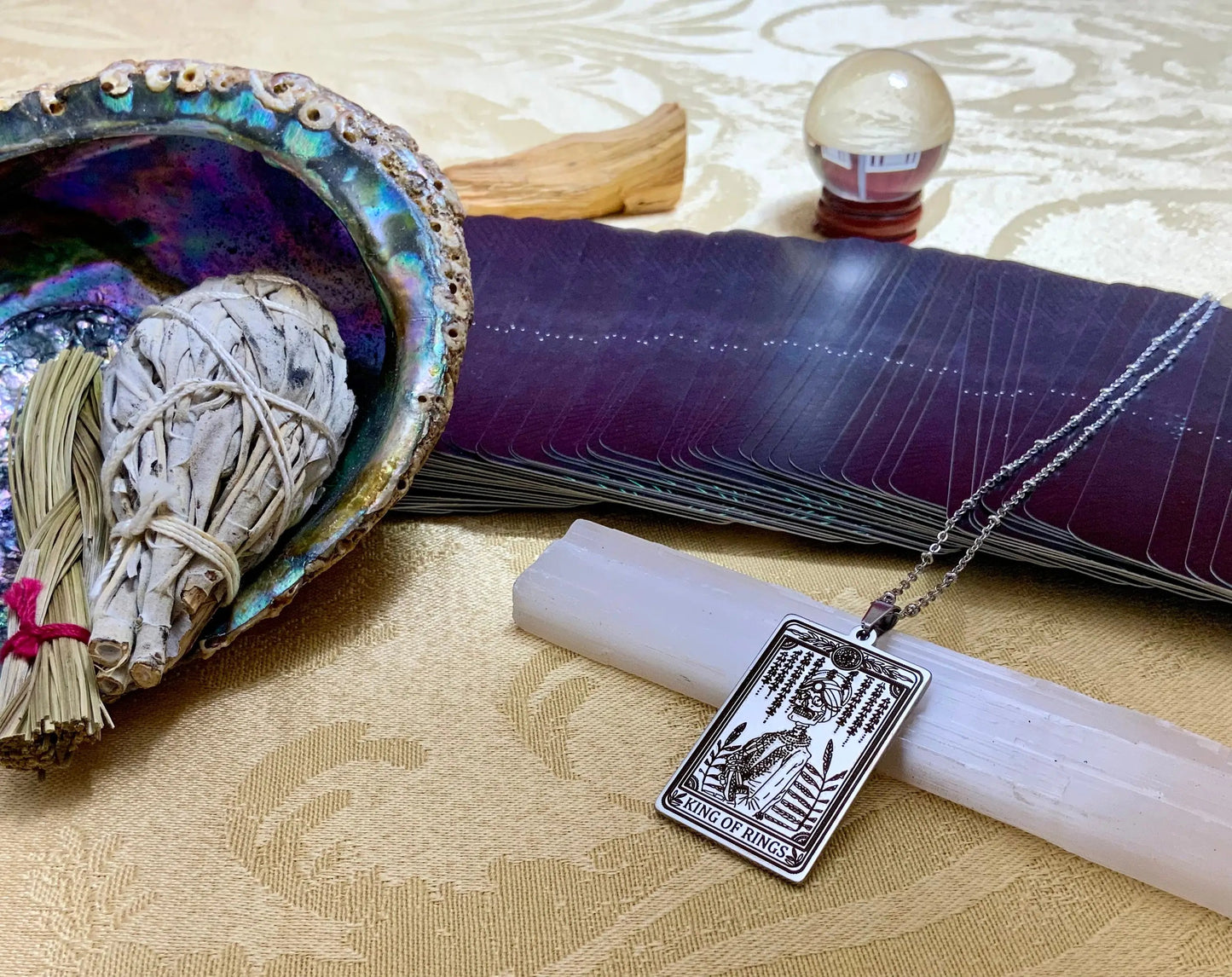 Kings of Rings Tarot Card Necklace