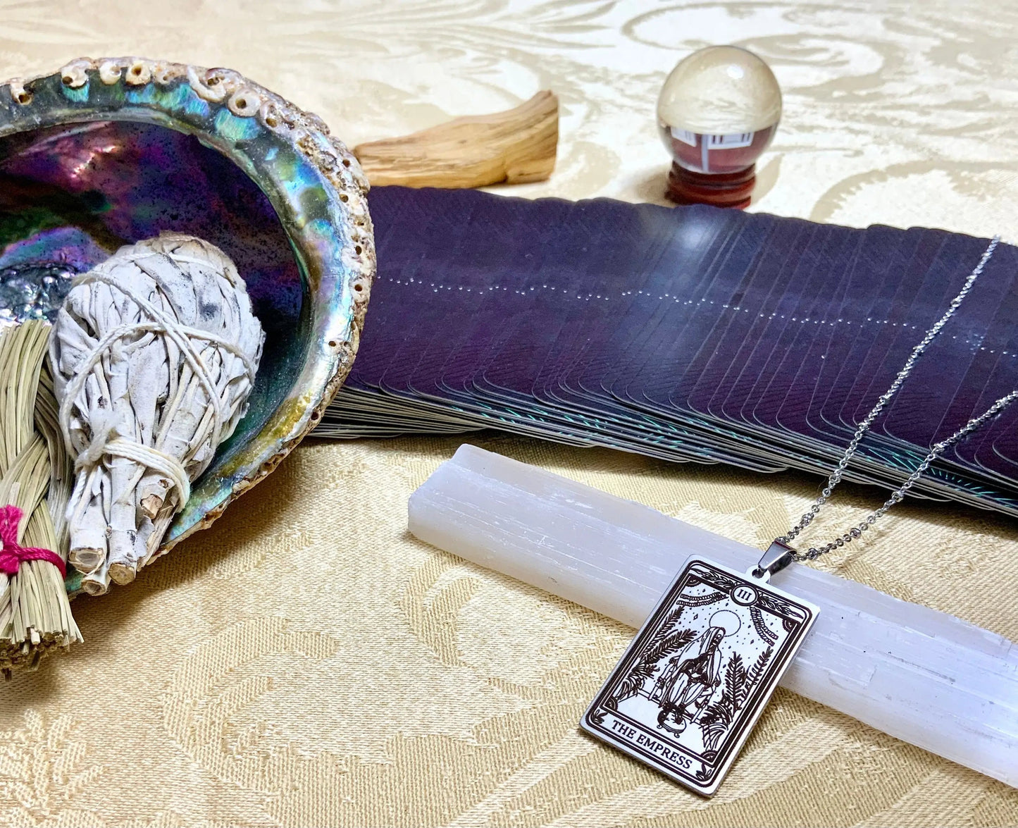 empress tarot card necklace