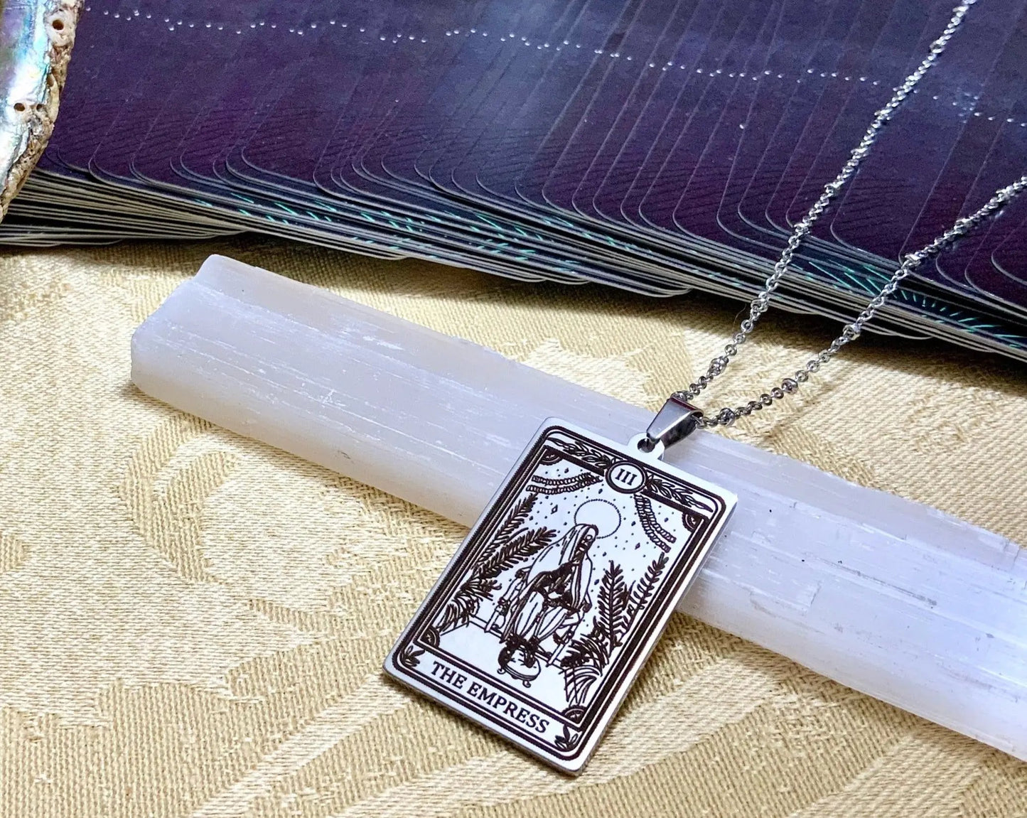 empress tarot card necklace