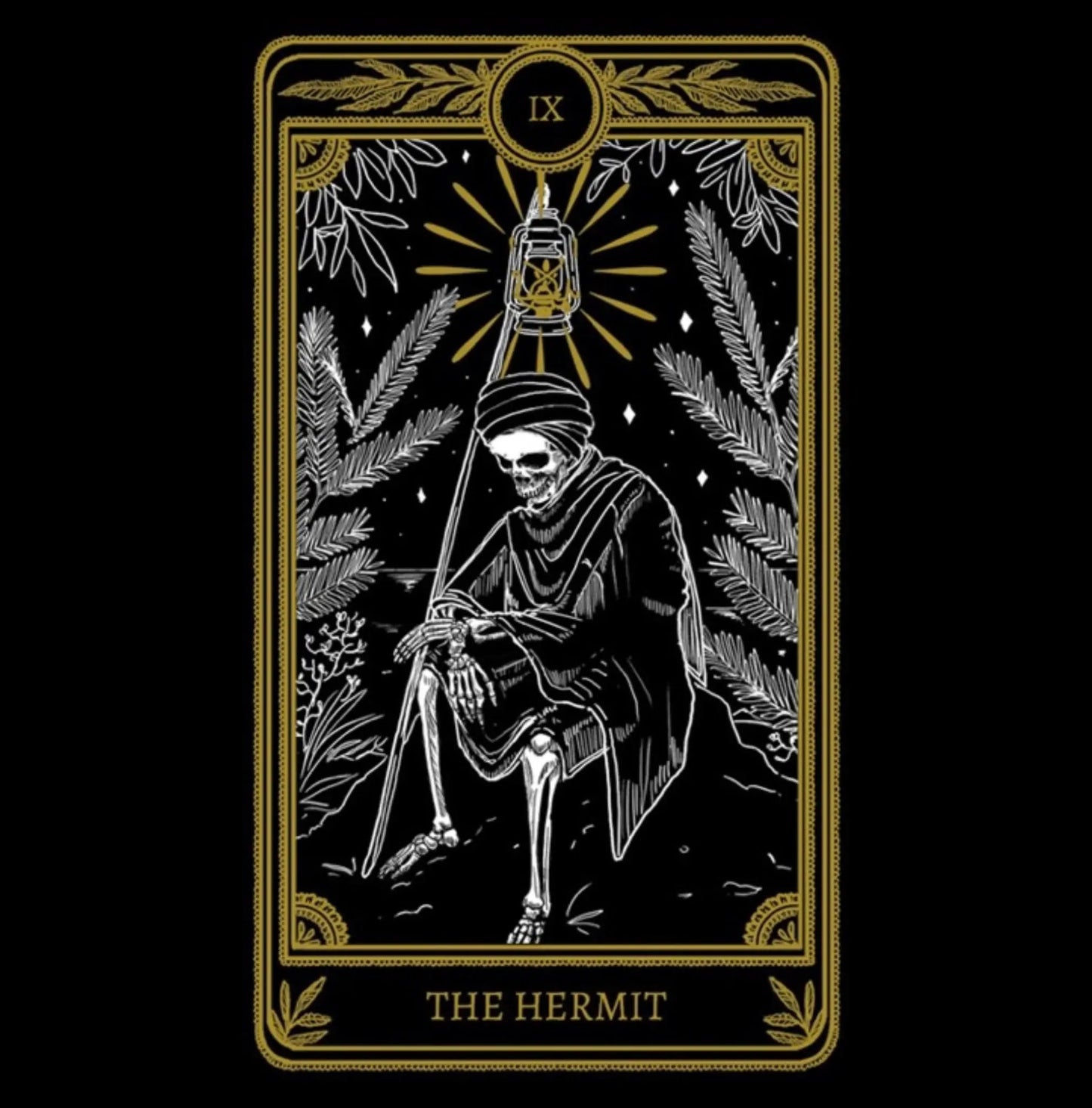 hermit tarot card necklace