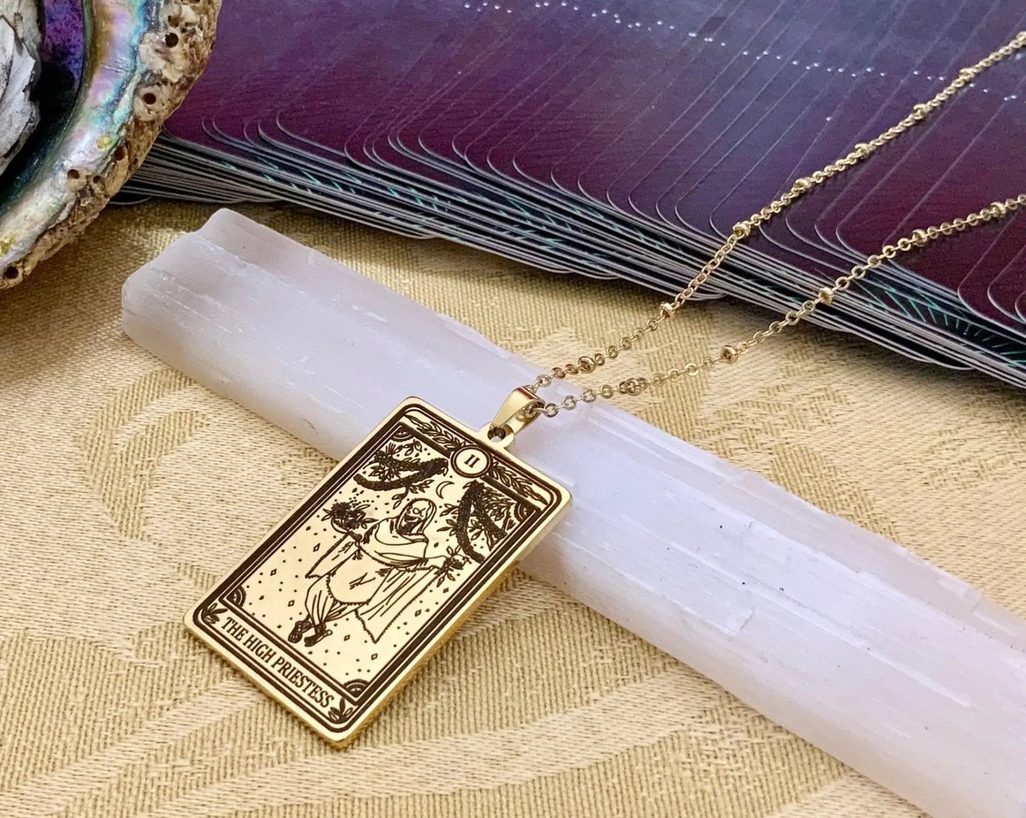 High Priestess Tarot Card Necklace
