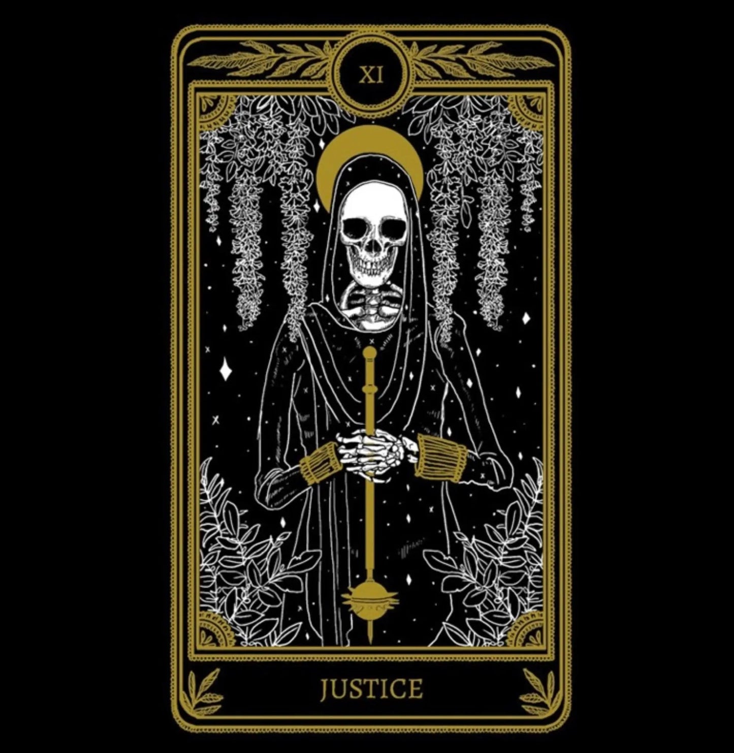 justice tarot card necklace