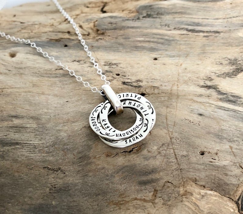 Interlocking Circle Necklace Silver
