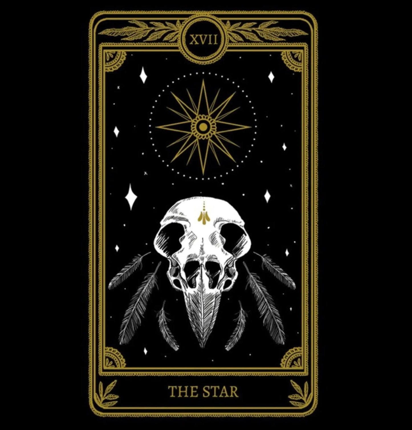 star tarot card necklace pendant - silver tarot