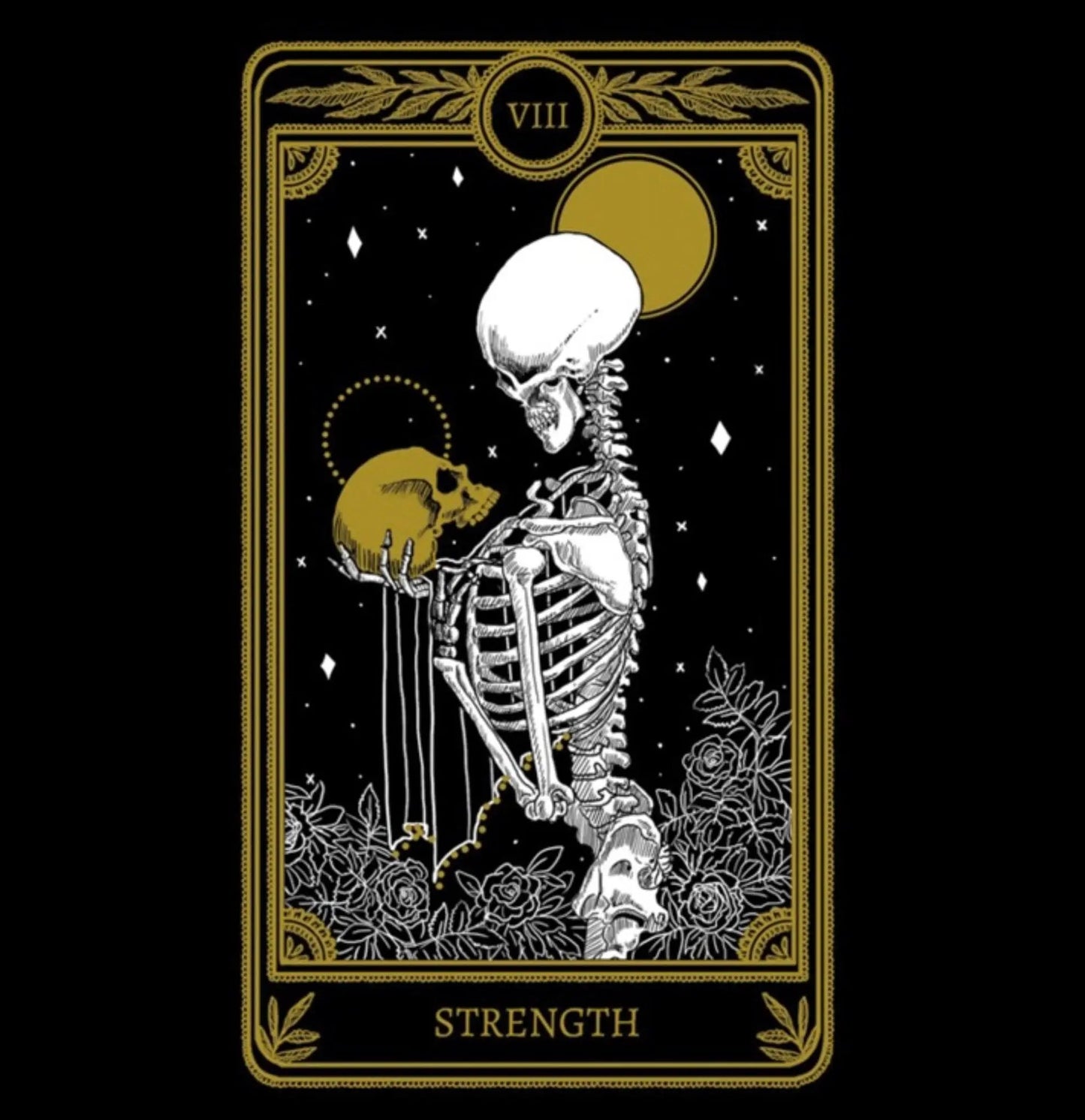 strength tarot card necklace pendant - silver tarot