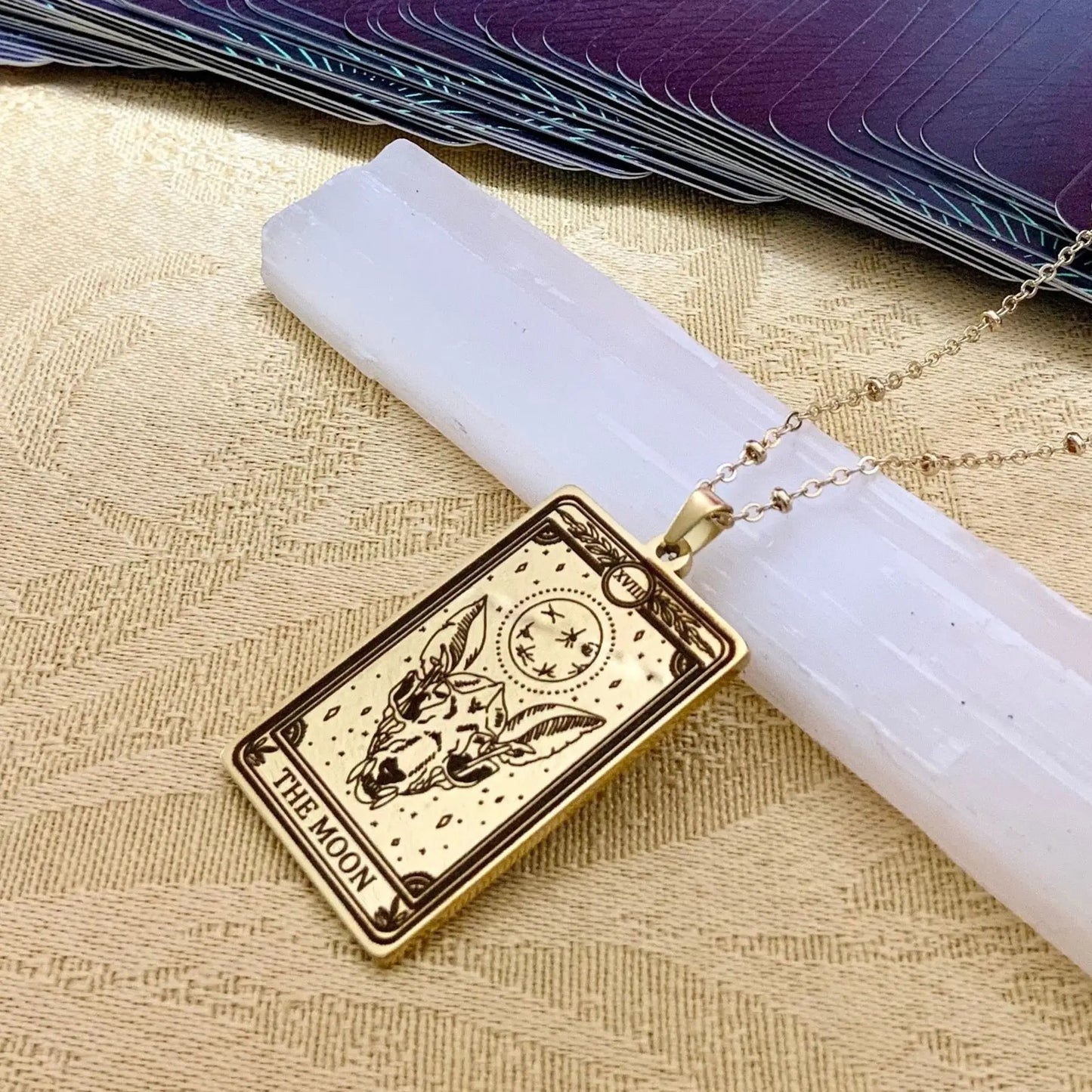 moon tarot card necklace