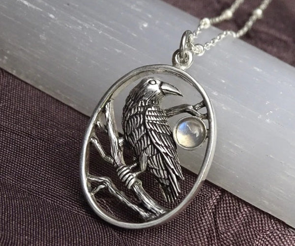 Unveiling the Meaning Behind Raven Pendant and Sacred Heart Necklace(00)