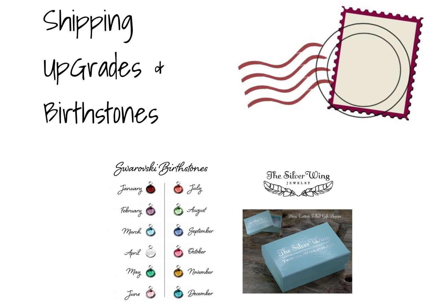 Add ons menu items - Swarovski Birthstones and charms (by quicklify)
