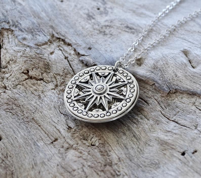 Compass Pendant | Sterling Silver (by quicklify)