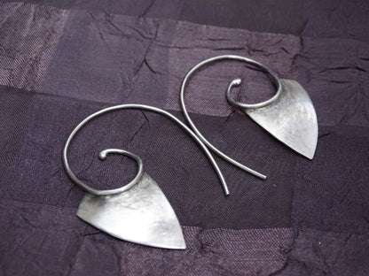Sterling Silver pointed Spiral Earrings