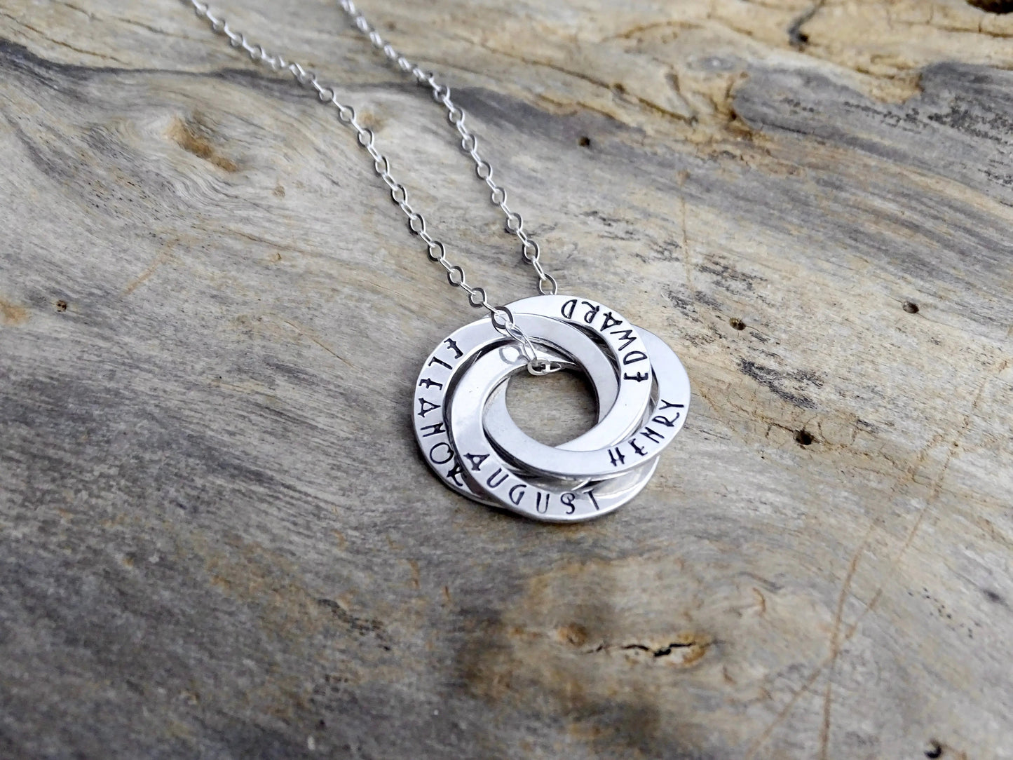 Russian Necklace with Names | Sterling Silver | The Silver Wing
