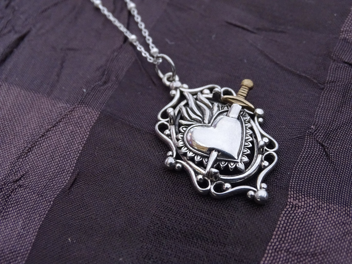 Sterling silver Sacred Heart Necklace