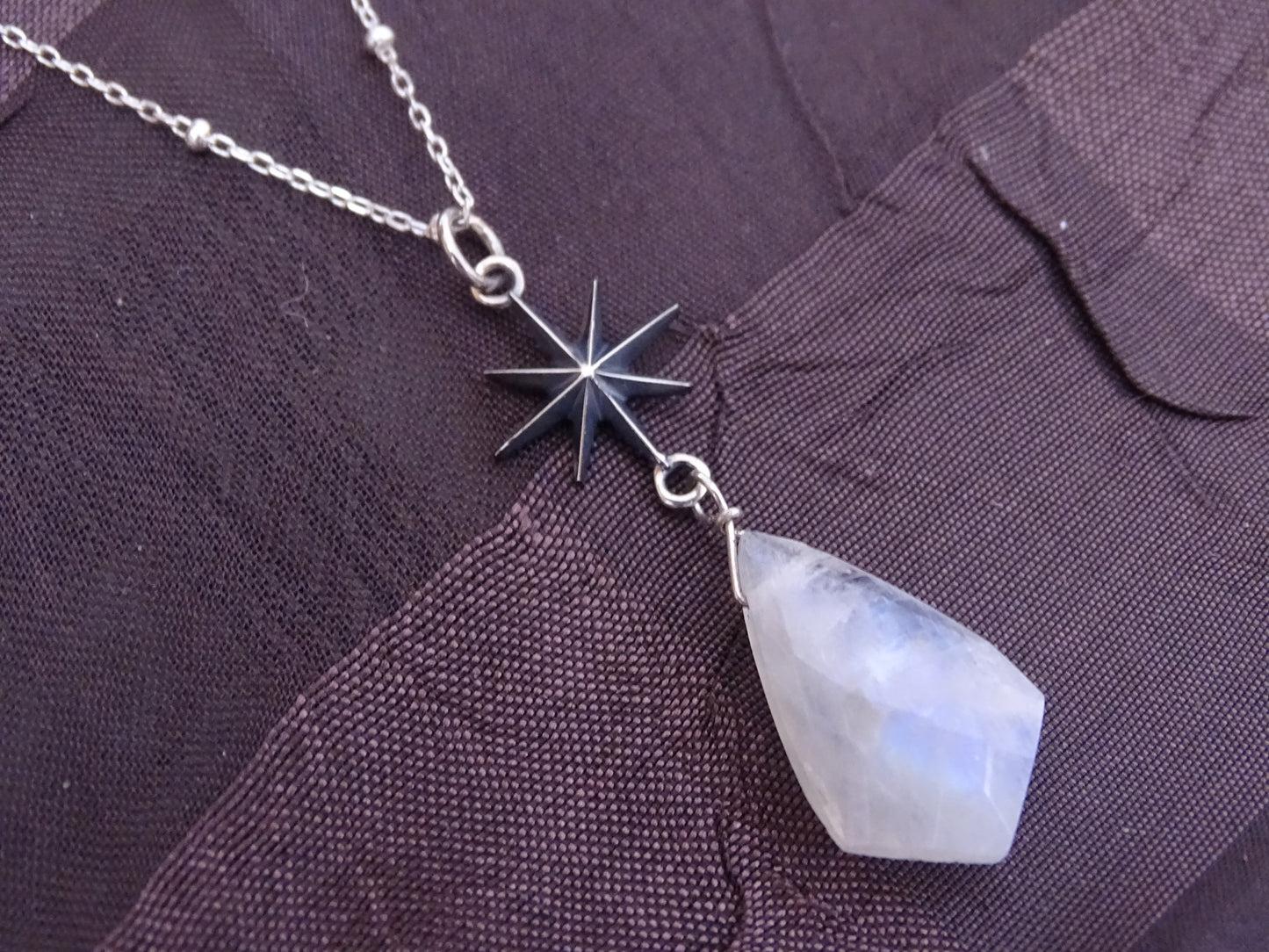 Moonstone north star necklace