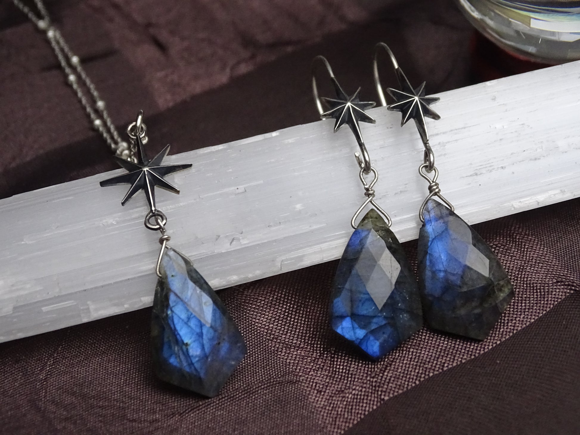 Labradorite Sterling Silver Necklace and Earring set