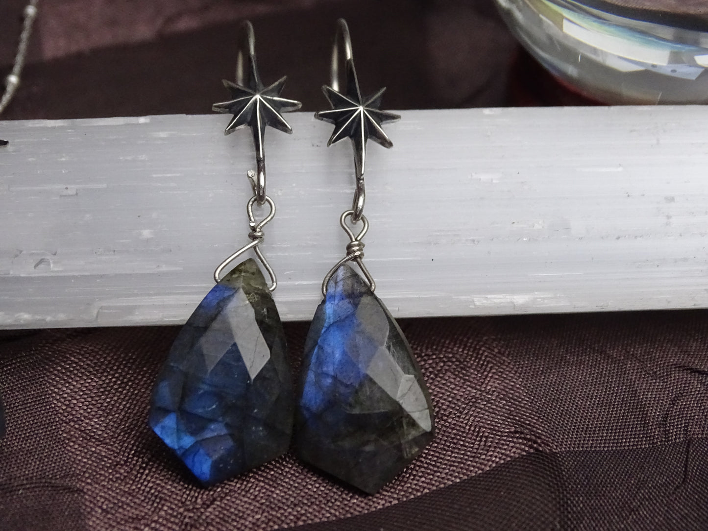 Blue Labradorite Necklace and Earring set