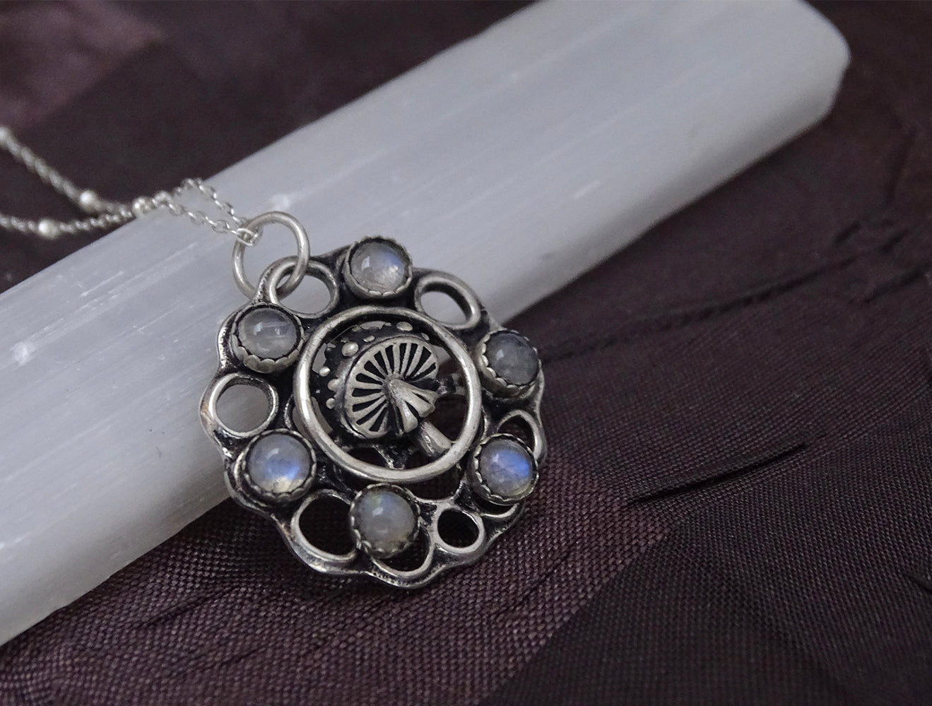 Sterling silver Mushroom Necklace