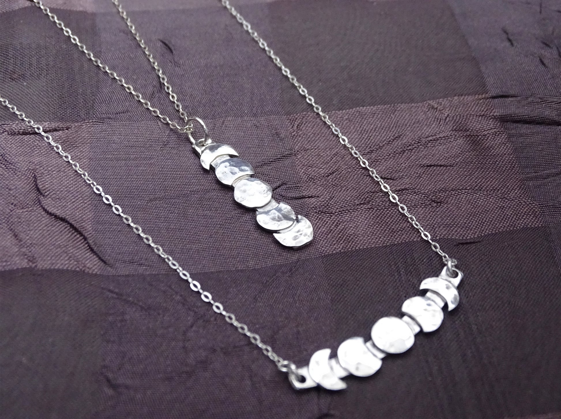 Moon Phase Necklace Sterling Silver