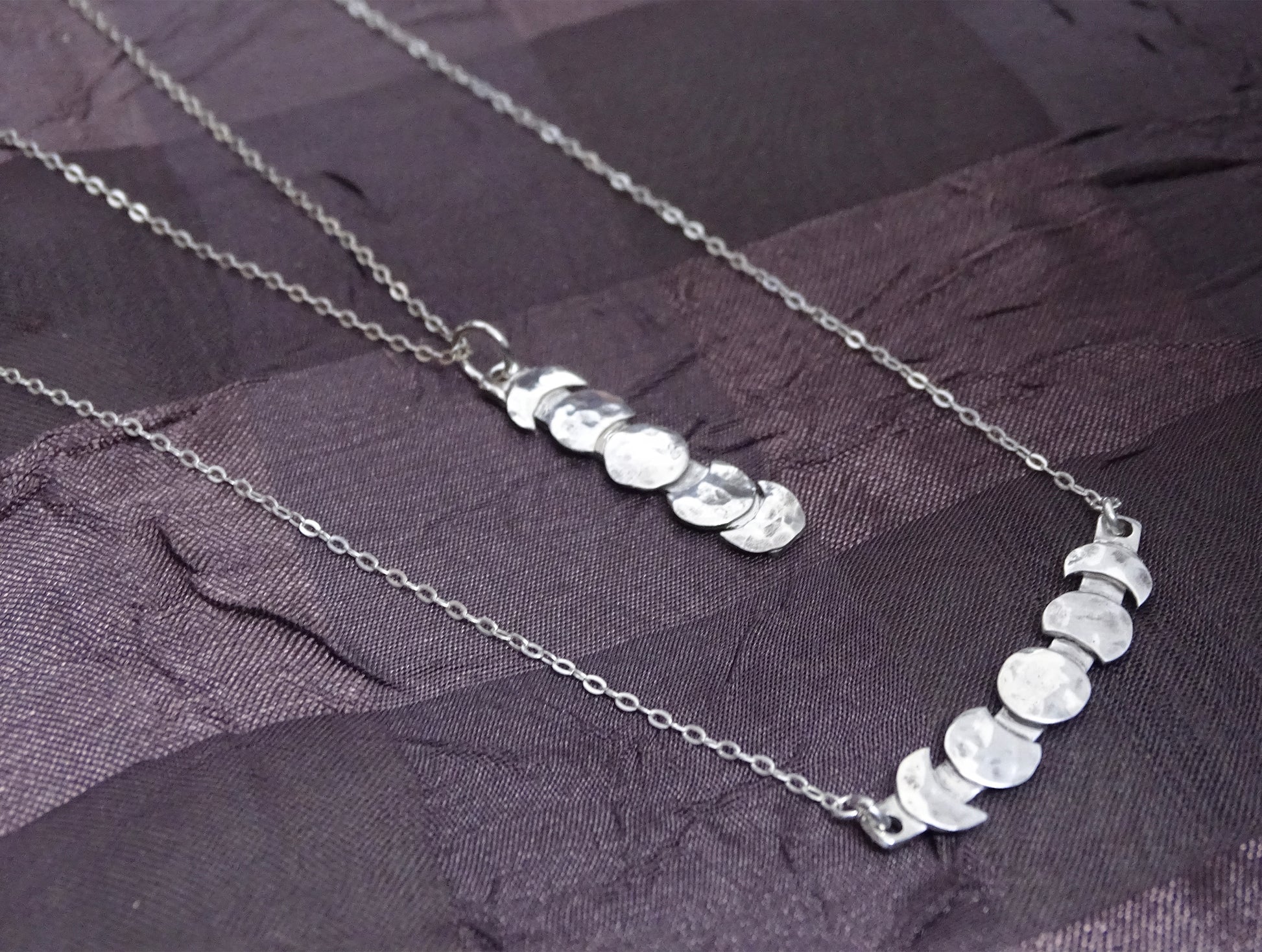 Moon Phase Necklace Sterling Silver