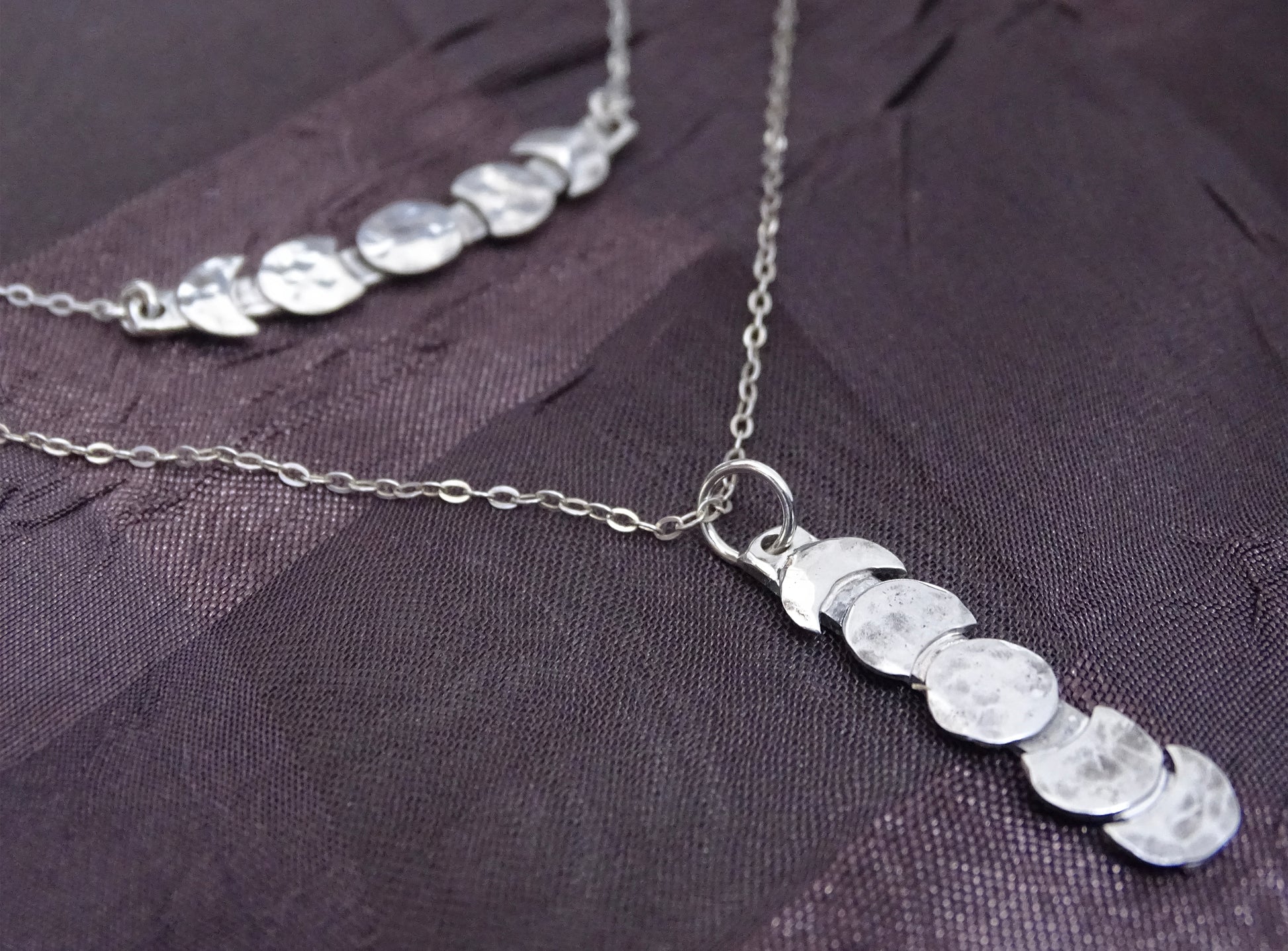 Moon Phase Necklace Sterling Silver