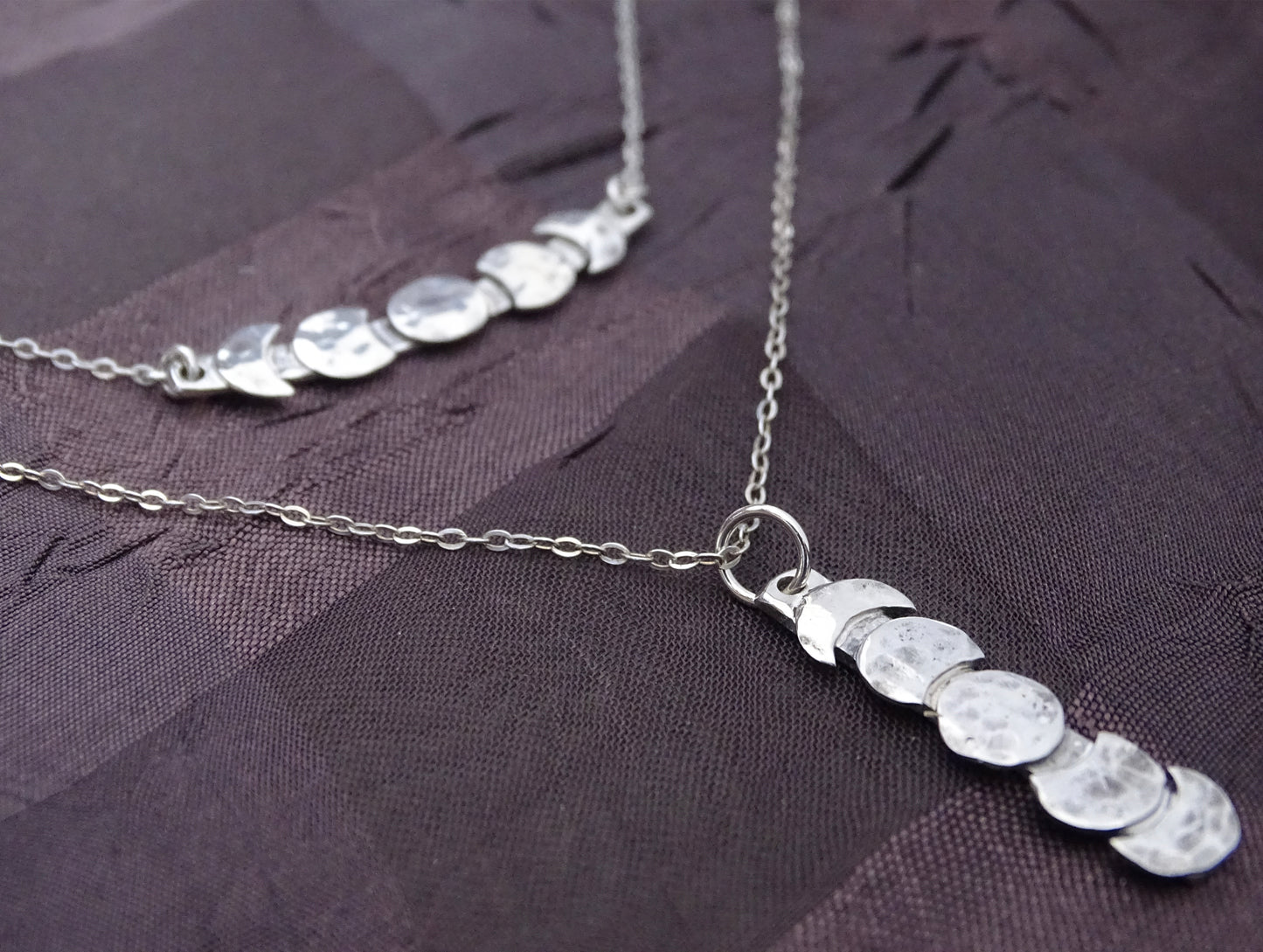 Moon Phase Necklace Sterling Silver