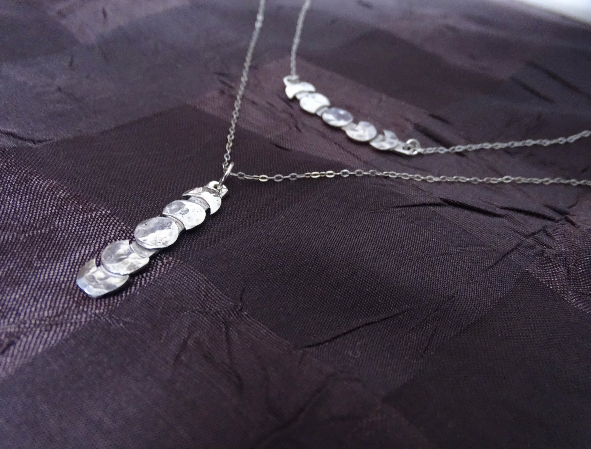 Moon Phase Necklace Sterling Silver