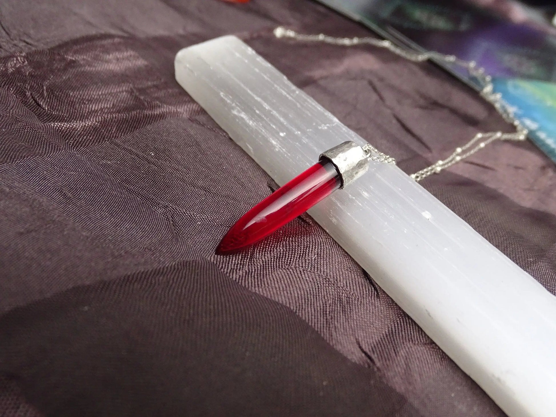 Garnet Bullet Pendant Necklace