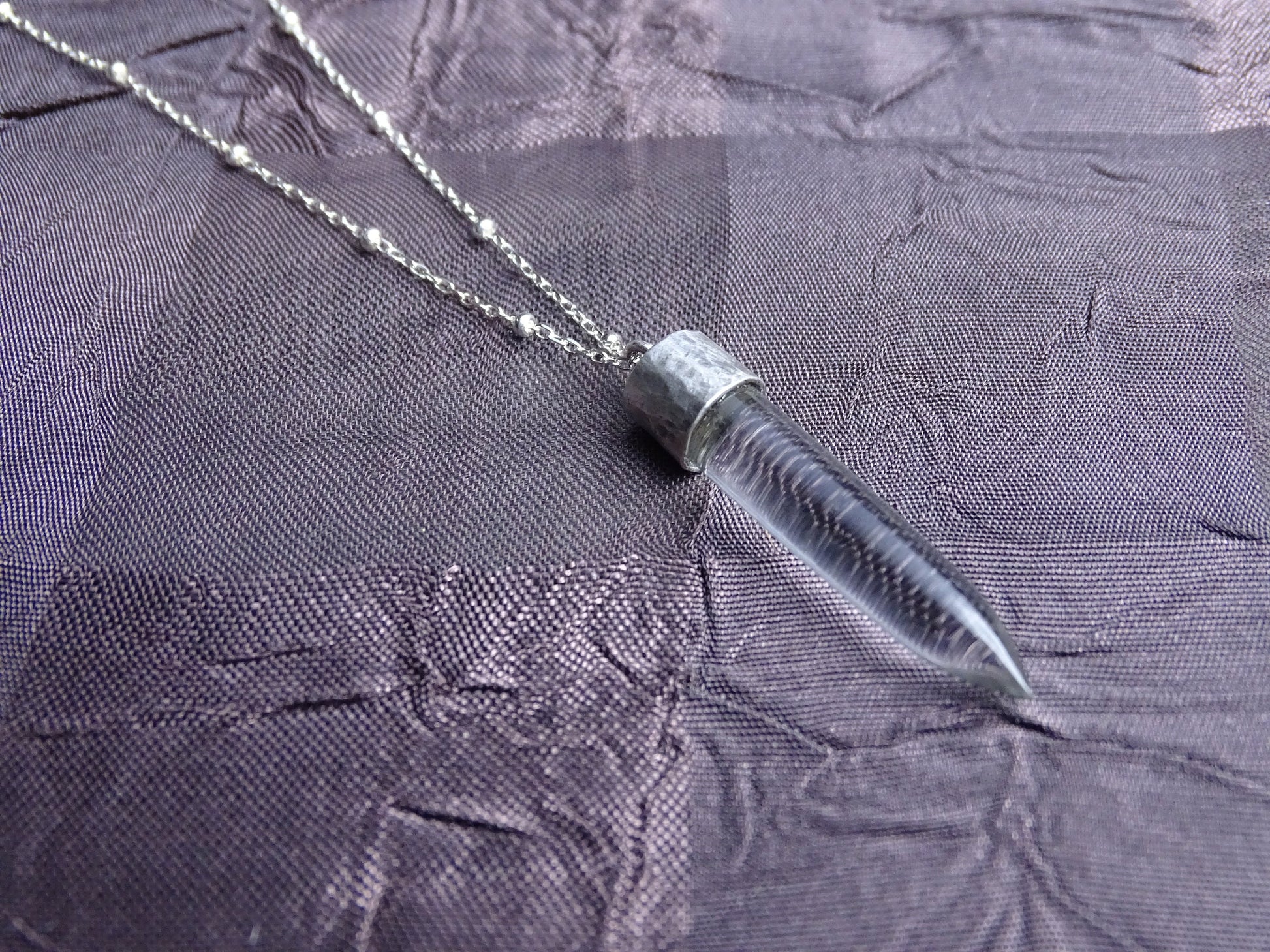 Quartz Bullet Pendant Necklace