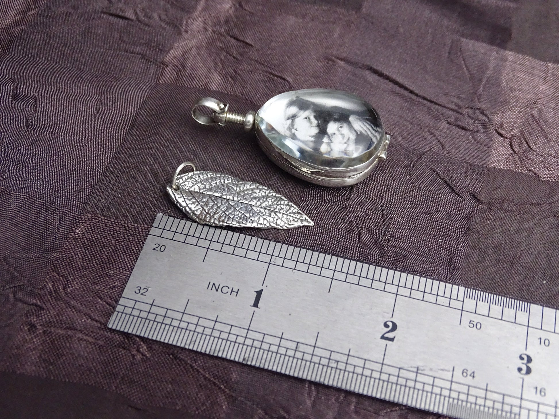 Sterling Silver Teardrop Glass Locket
