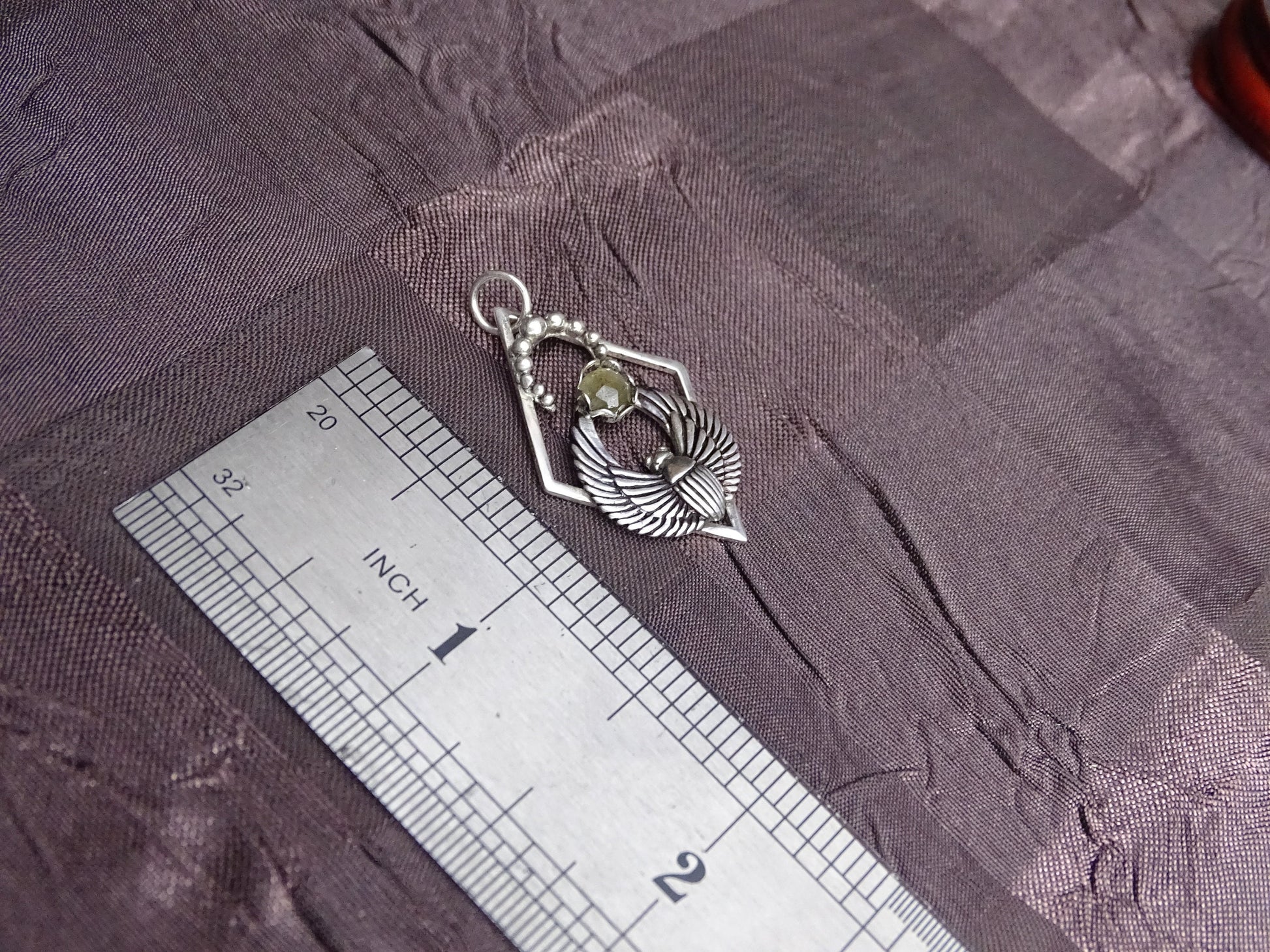 Sterling Silver Labradorite Scarab Beetle Necklace