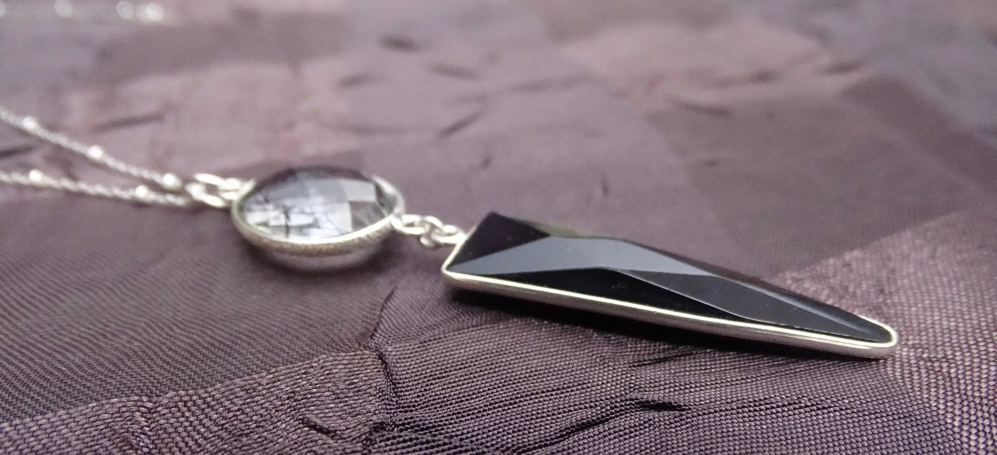 Obsidian Pendant & Earrings Set