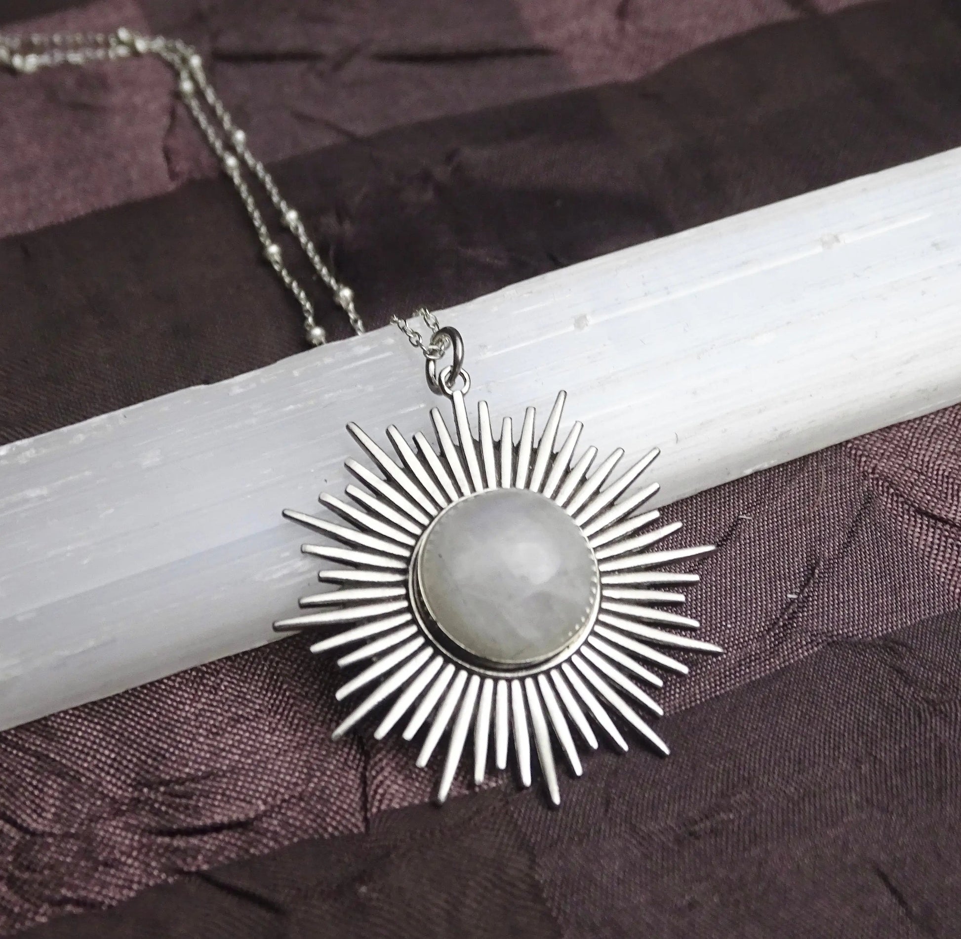 Sterling silver sun burst necklace