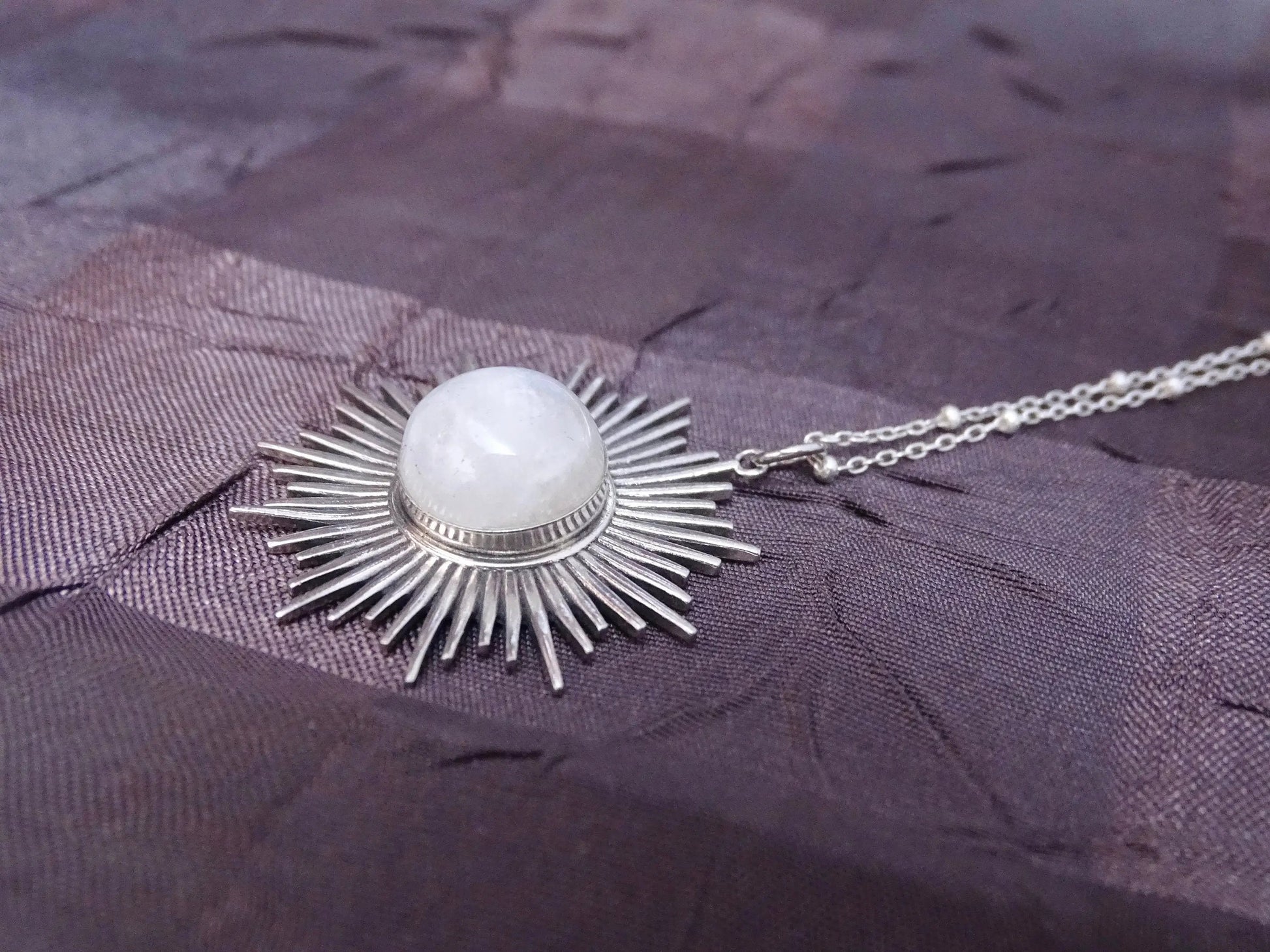 Sterling silver sun burst necklace