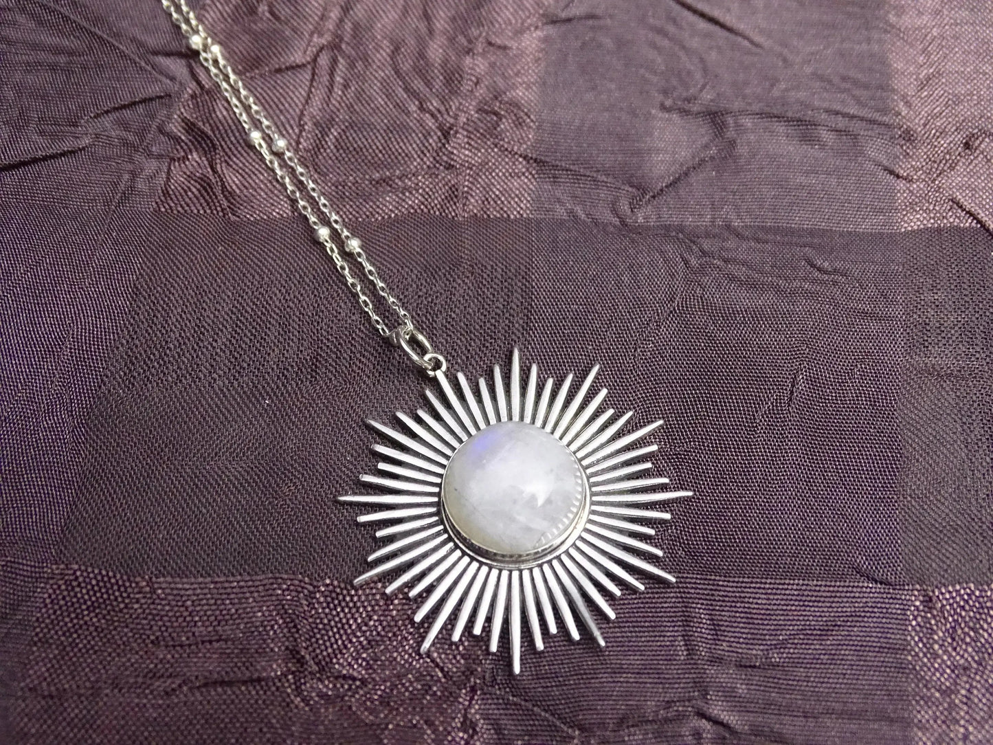 Sterling silver sun burst necklace